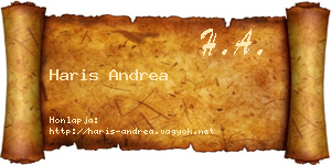 Haris Andrea névjegykártya